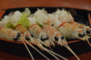 Scampi sashimi