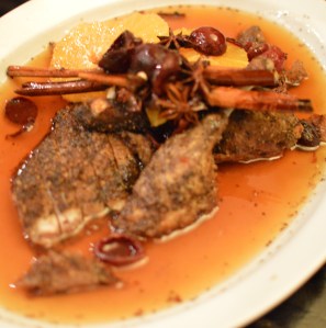 Crispy skin Burrawong Peking Duck w organic quandongs