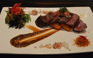 9+ Wagyu w sweet mash potato & sesame demi sauce