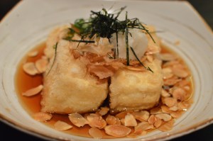 Agedashi tofu w almond flake