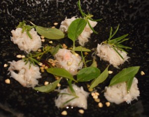 Crab, shiitake & eleven basils