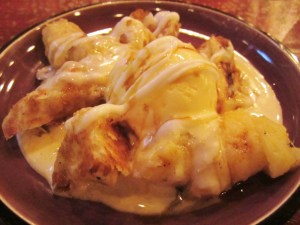 Banana roti w condensed milk ice cream